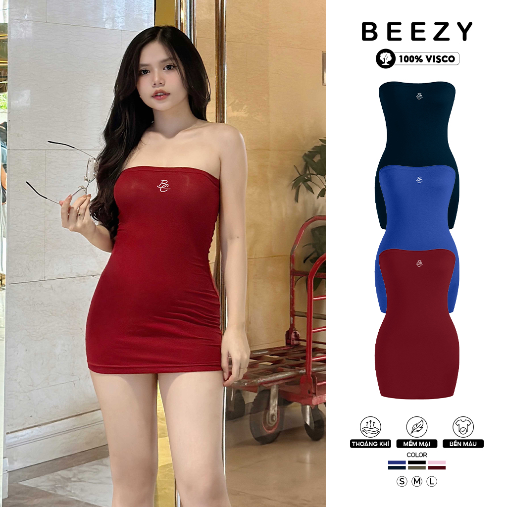 Đầm ống ôm body sexy Beezy 2498 vải visco 4 chiều thoáng mát, tôn dáng cho nàng đi chơi, đi tiệc, dạo phố in typography