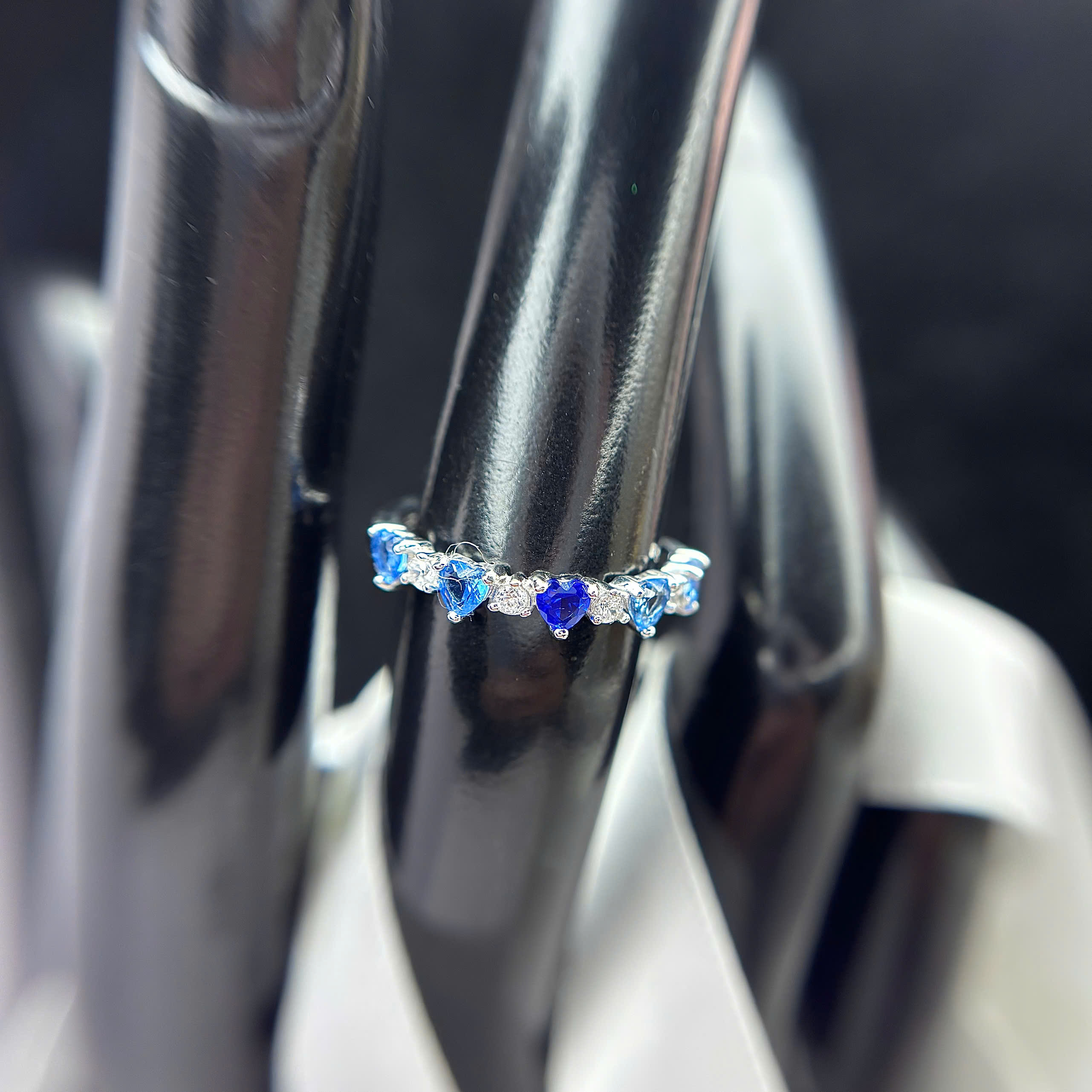 Nhẫn bạc xi bạch kim lá xanh đại dương size 6_thumbnail_3