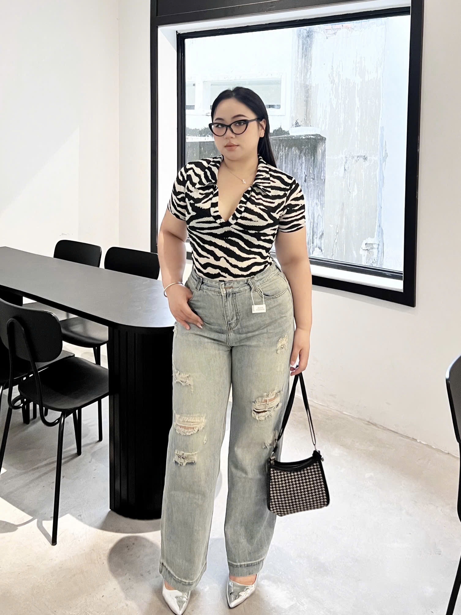 BIGSIZE - Áo thun tay ngắn có cổ T- AT9058_thumbnail_9