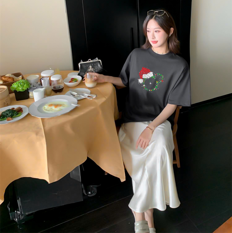 Áo thun nữ giáng sinh noel form vừa regular vải cotton 4c thoáng mát 1768 Miucho Chic Chic in artwork_thumbnail_5