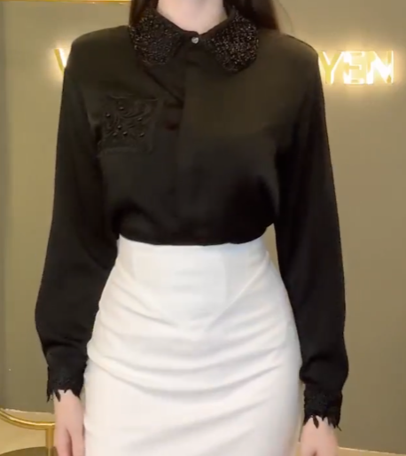 Sơ Mi Cổ Sen Đính Cườm Túi Ngực_thumbnail_4