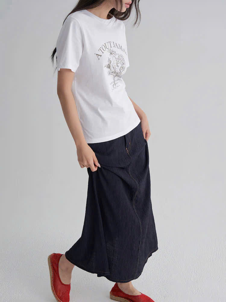 Chân váy dài phối viền chỉ ( ĐEN )_thumbnail_6