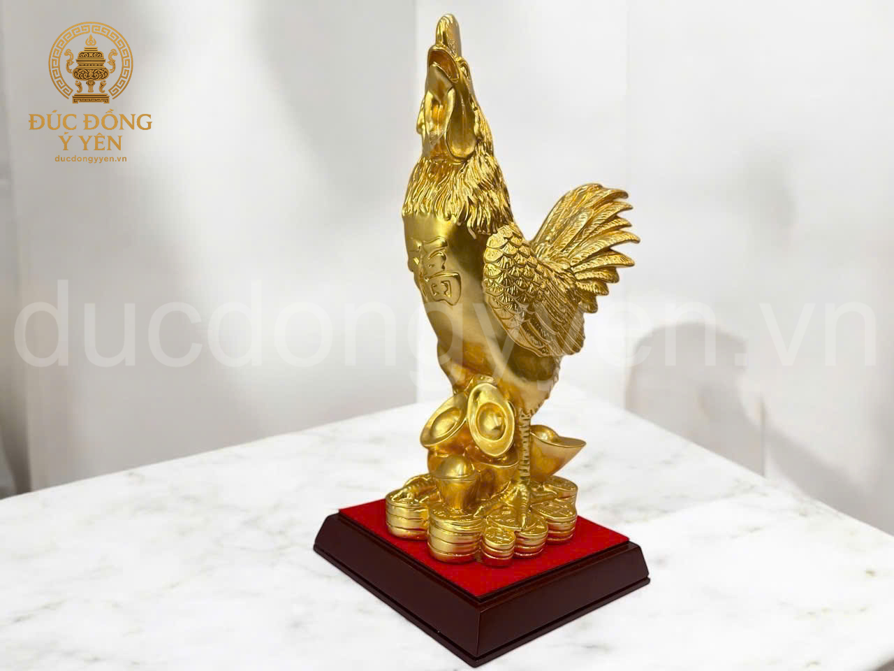 Tượng phong thủy gà dát vàng 9999_thumbnail_1