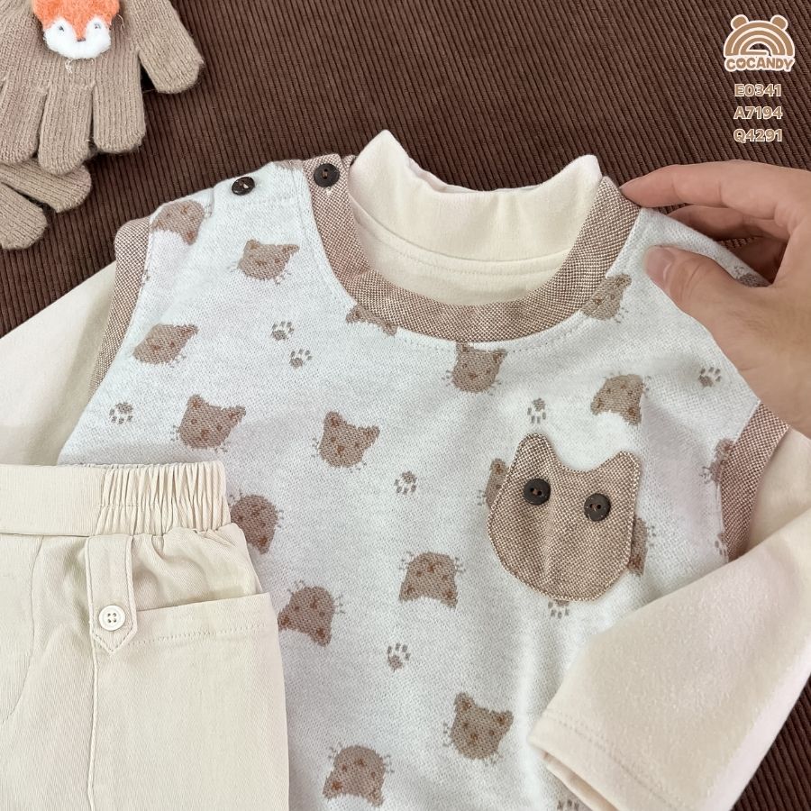 Quần dài kaki BE 2 túi ốp phối cúc_thumbnail_3