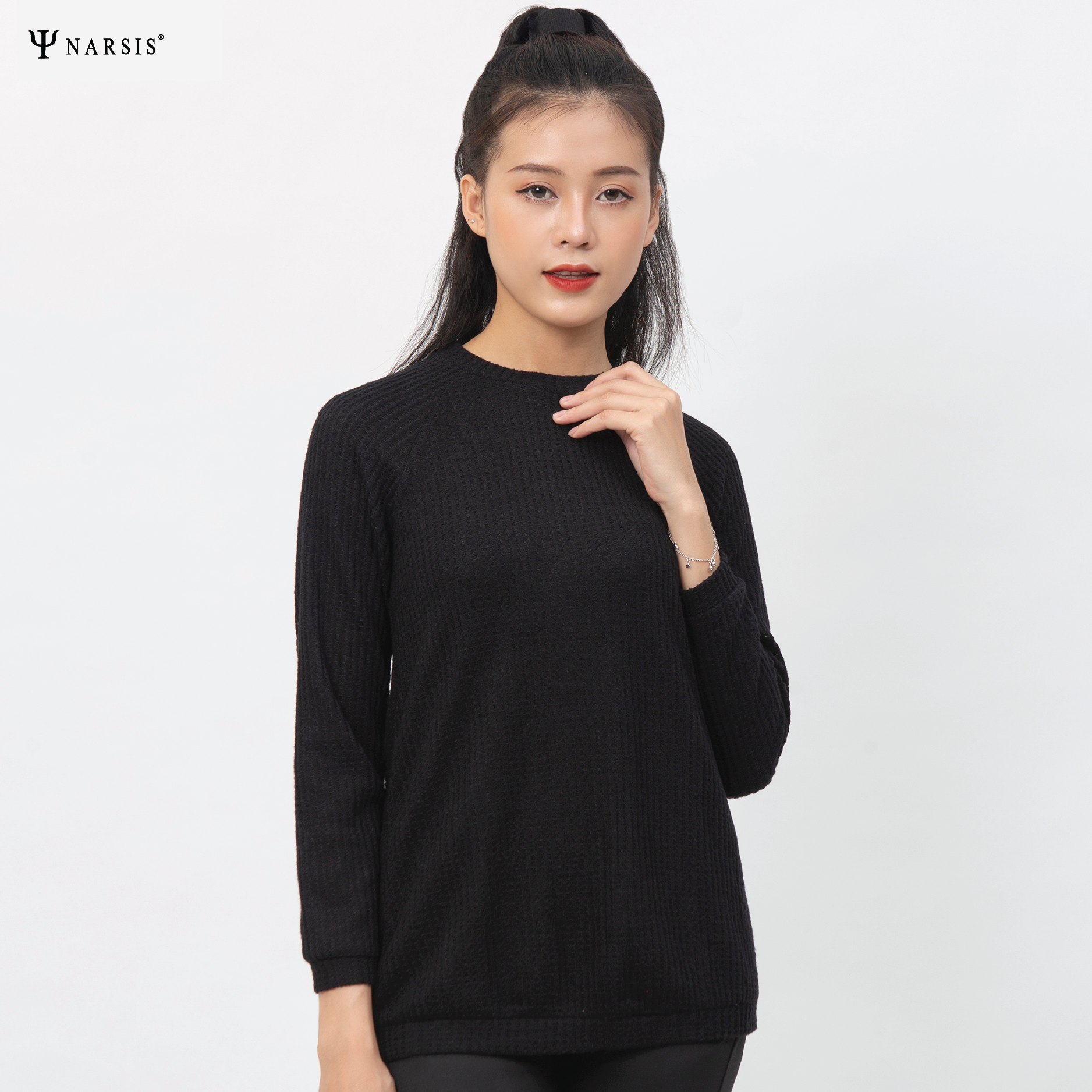 ÁO THU ĐÔNG NỮ L0040 NARSIS VẢI LEN COTTON ẤM ÁP, THOÁNG MÁT, GIỮ ẤM TỐT, MỀM MẠI_thumbnail_1