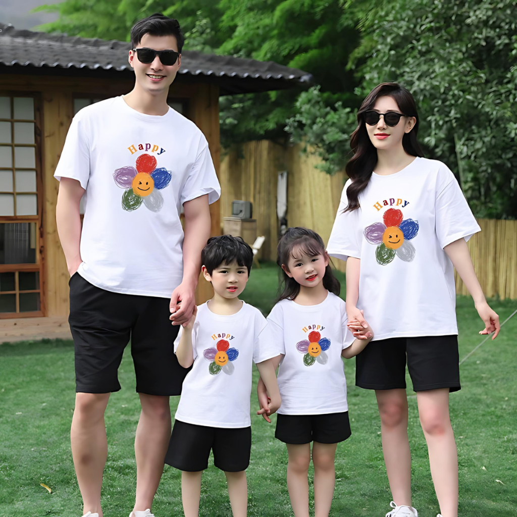 Áo phông gia đình in hình bông hoa - Áo thun đồng phục gia đình 3-4-5 người - Loza GĐ2661_thumbnail_1