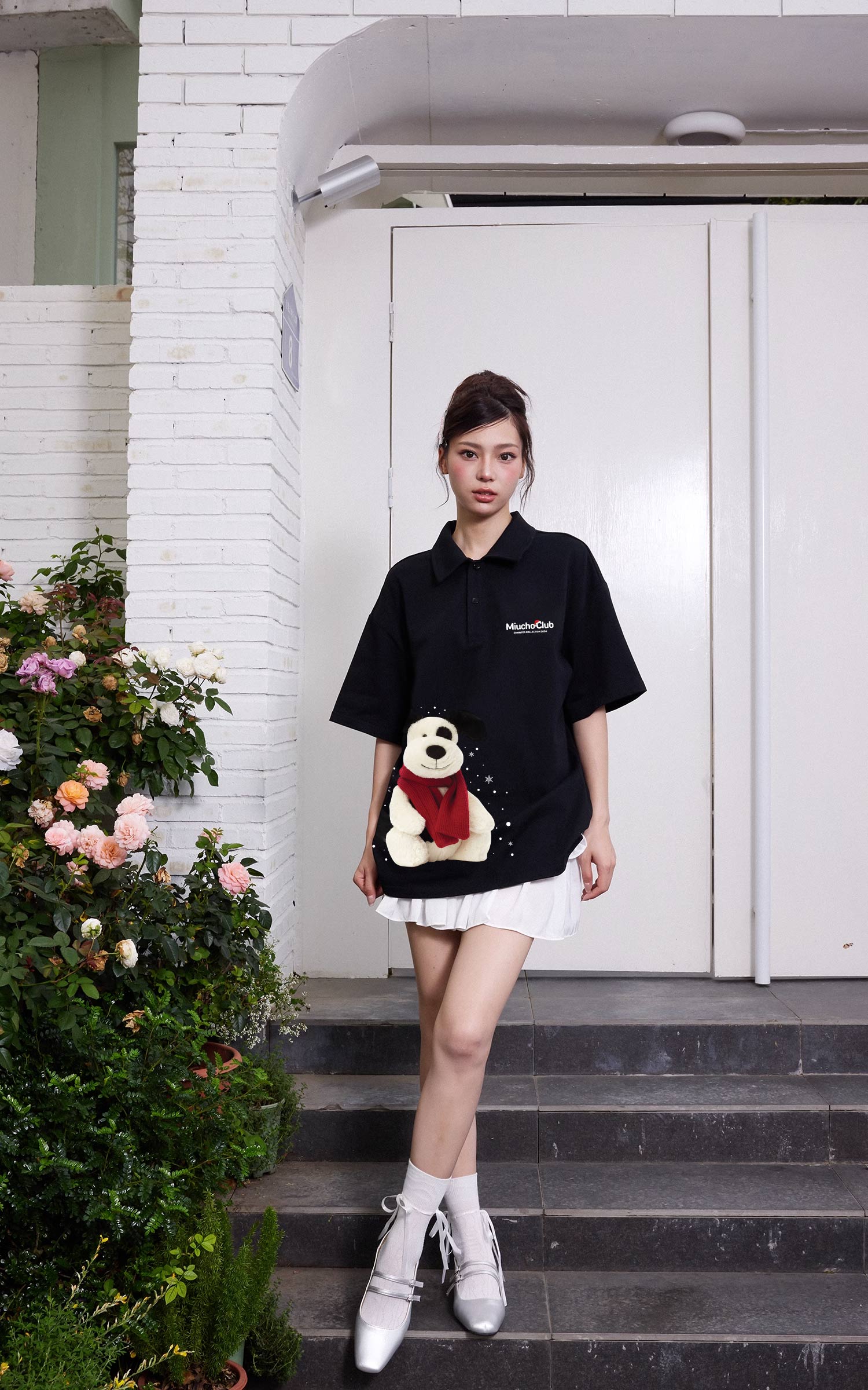 Áo polo nữ giáng sinh noel form rộng vải cotton co giãn thoáng mát PLD1714 Miucho in mix_thumbnail_5