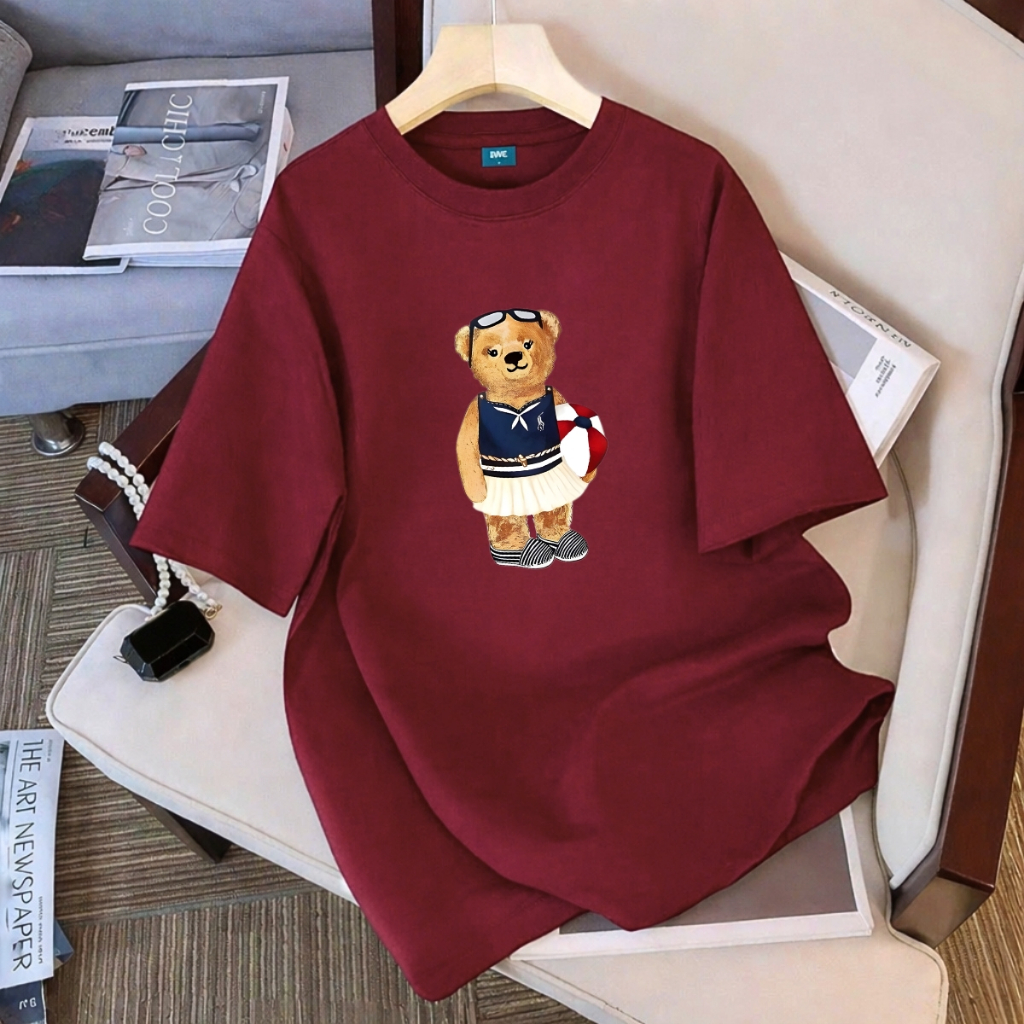 Áo thun unisex UX30-1174 gấu nâu ôm bóng dáng oversized local brand WETEE_thumbnail_3