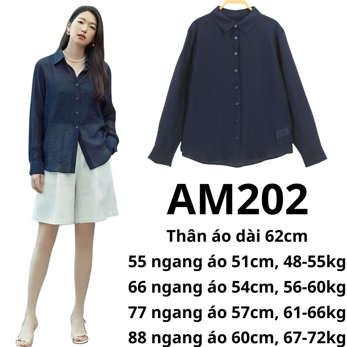AM202- Áo sơ mi navy