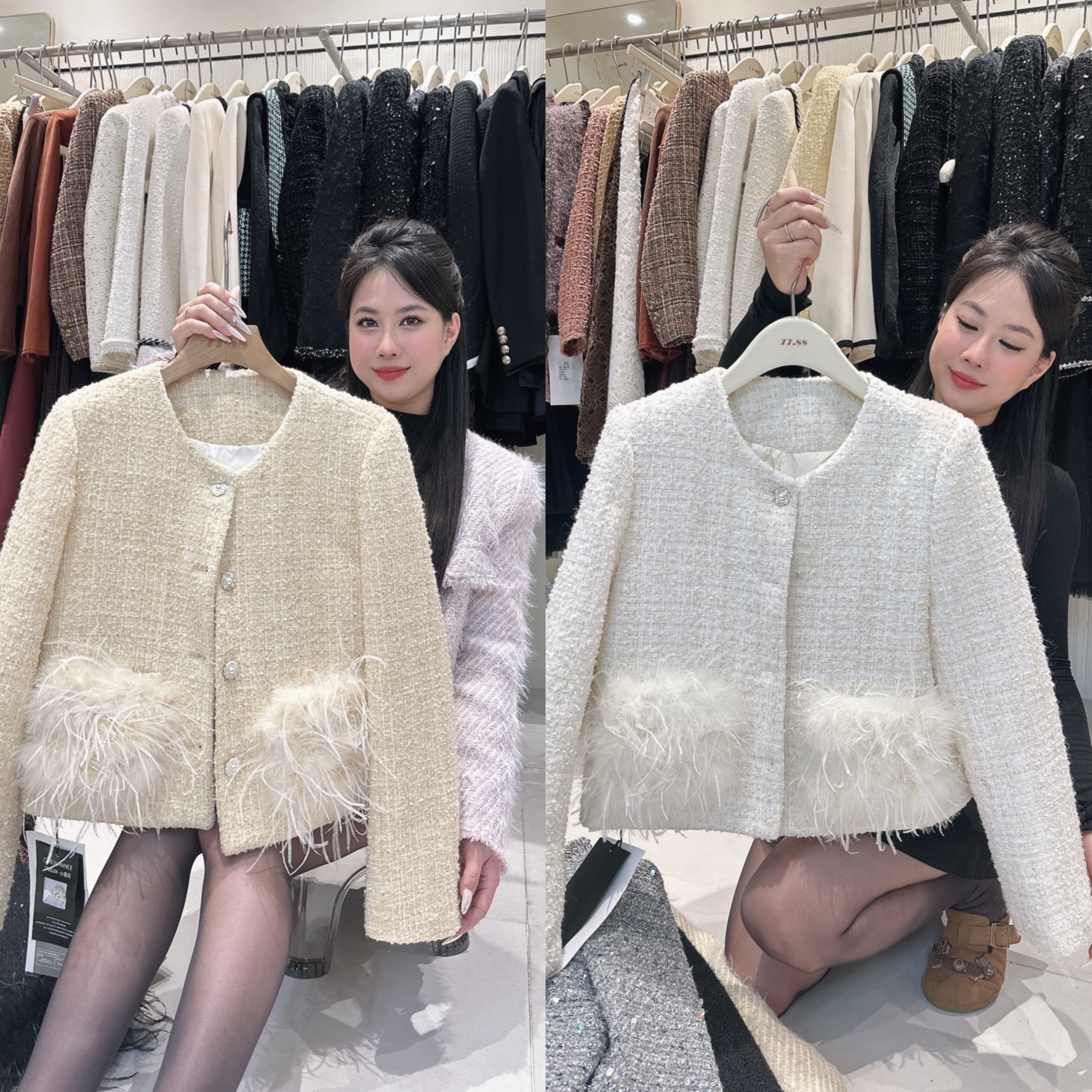 Áo dạ túi lông - V4