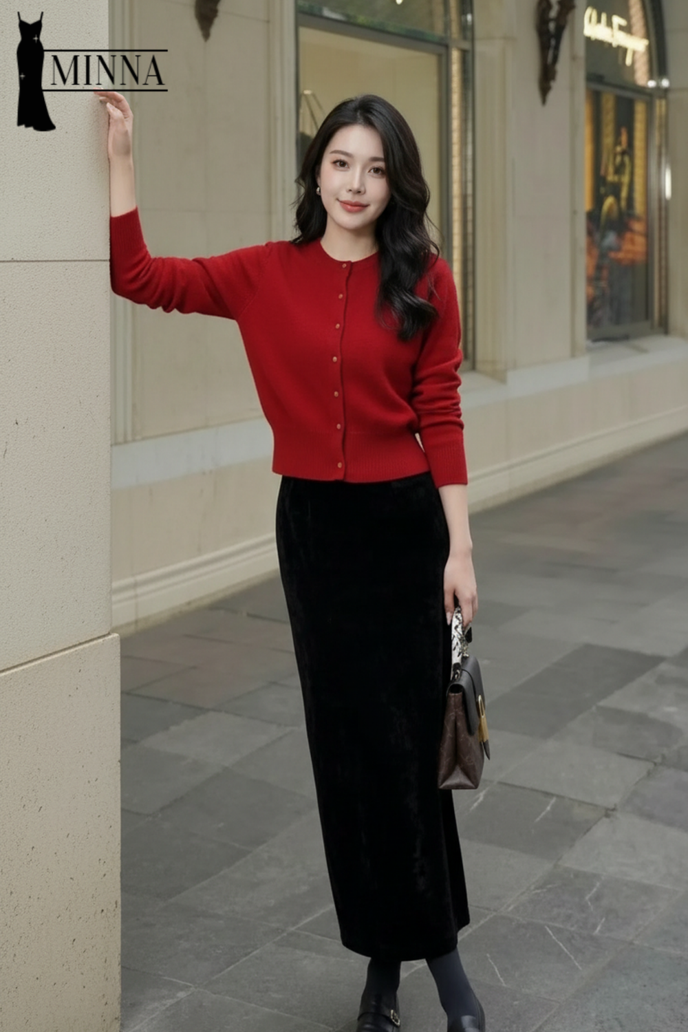 Rouge Élégance Cardigan - MA048