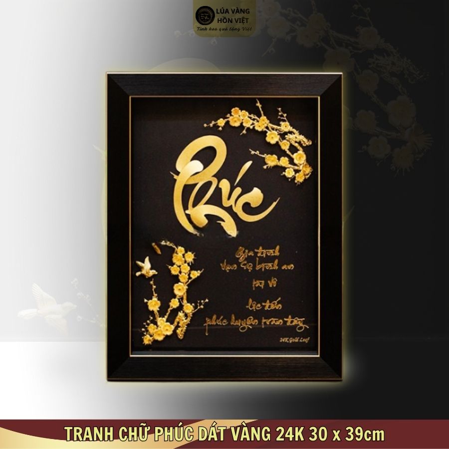 TRANH CHỮ PHÚC DÁT VÀNG 24K 30x39cm_thumbnail_0
