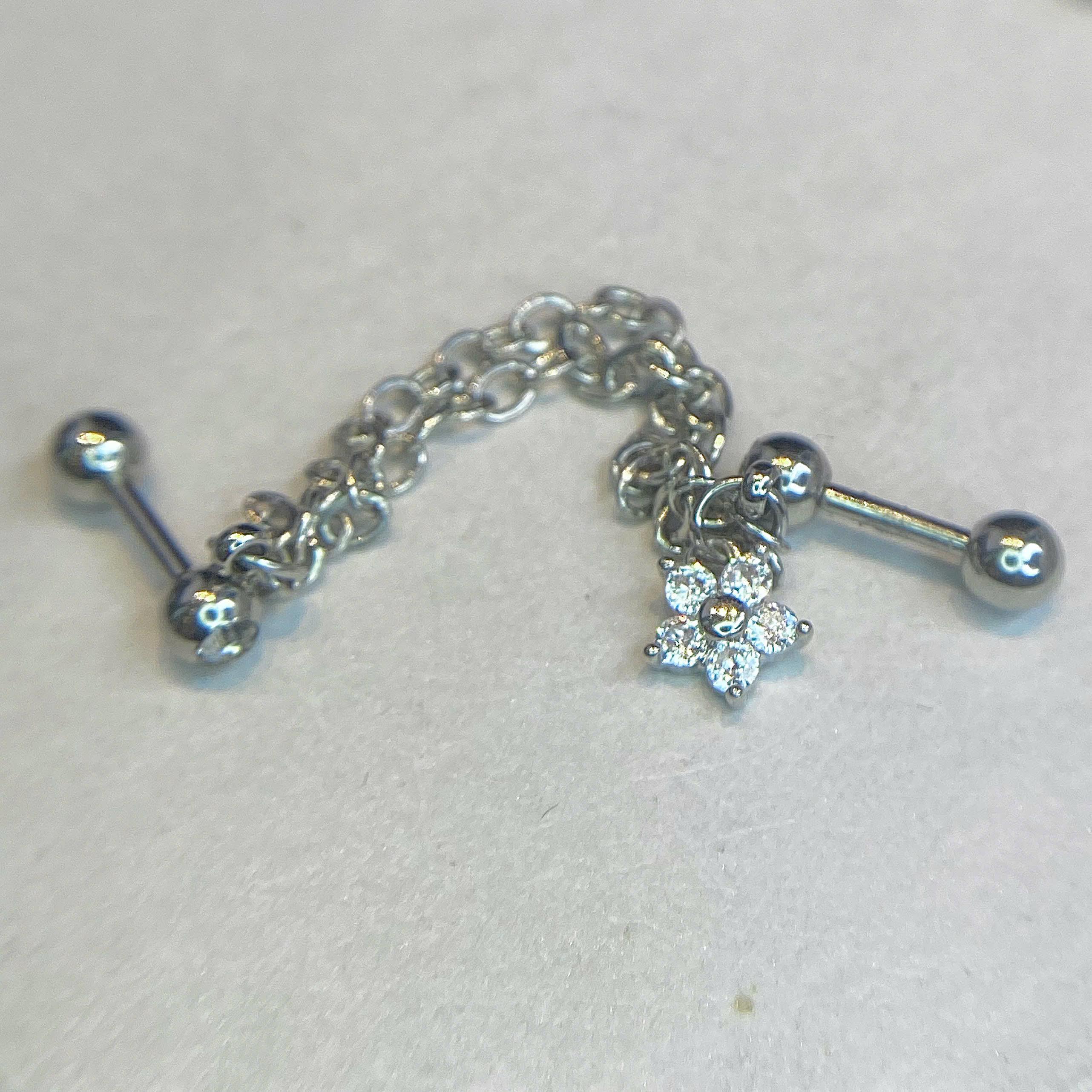 Khuyên kiểu xích 2 dây hoa 5 cánh nhụy bi_thumbnail_2