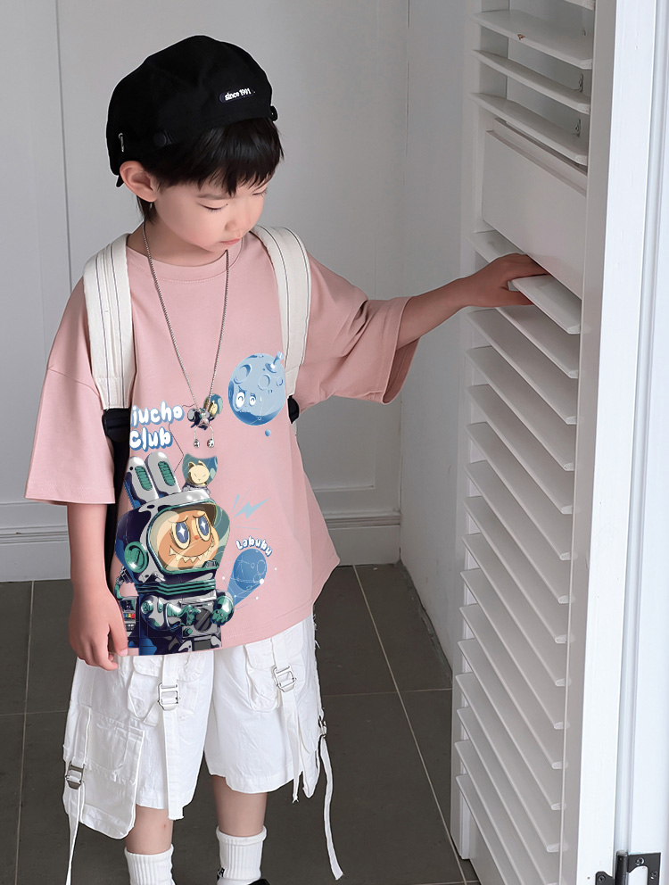 Áo thun bé trai labubu form rộng AED1497 Miucho Kid vải cotton thoáng mát cổ tròn in artwork_thumbnail_6
