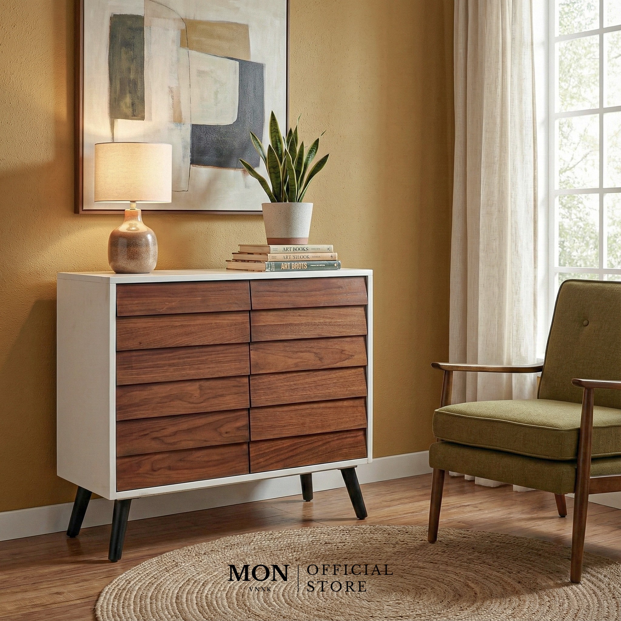 TỦ NGANG 2 CÁNH ROOMS TO GO IDA PARK BROWN ACCENT CABINET