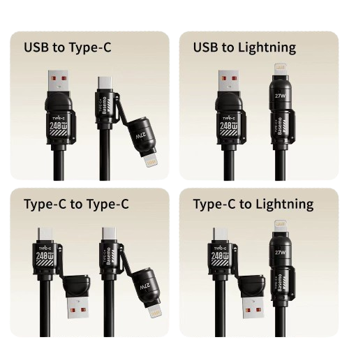 Cáp sạc lò xo 4 trong 1 đa năng sạc nhanh 240W bảo hành 12 tháng_thumbnail_1