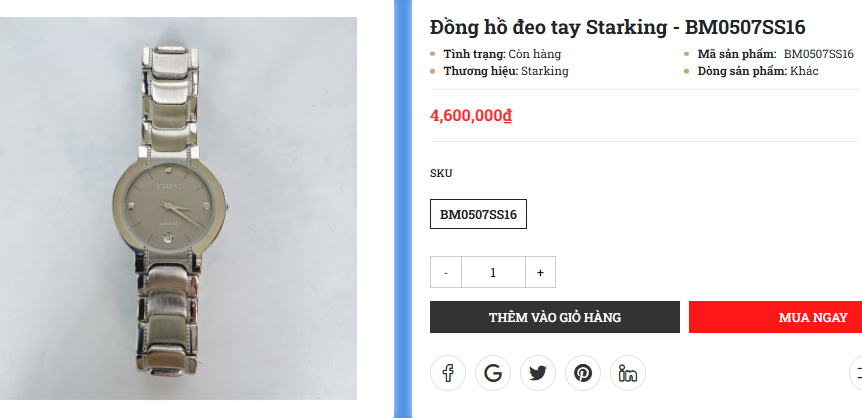 Đồng hồ đeo tay Starking - BM0507SS16