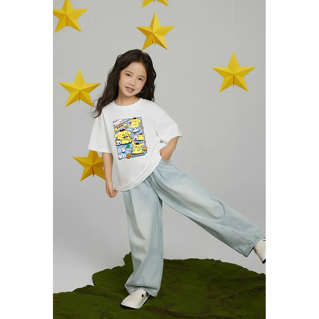 Áo thun bé gái hoạt hình dễ thương Kado vải cotton thoáng mát cổ tròn in artwork 2969_thumbnail_2