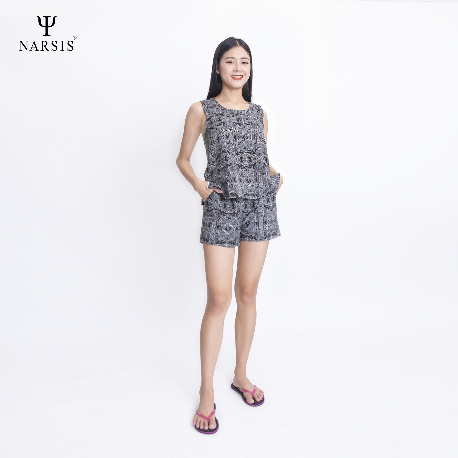 BỘ HÈ LỬNG NỮ M8027 NARSIS CHẤT LIỆU THOÁNG MÁT, DỄ CHỊU, THOẢI MÁI CẢ NGÀY, DỄ VẬN ĐỘNG