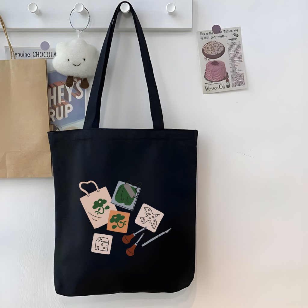 Túi tote vải canvas đeo vai, có khóa kéo và ngăn phụ hình thời trang WE TEE - WTU06_thumbnail_4