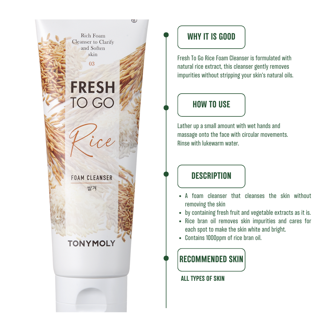 TonyMoly Fresh To Go Rice Foam Cleanser 170ml