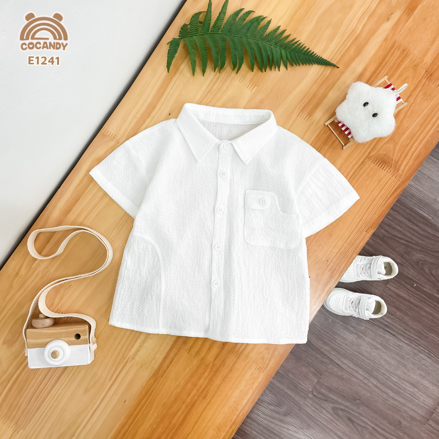 Áo cộc sơ mi TRẮNG túi ốp cách điệu_thumbnail_3