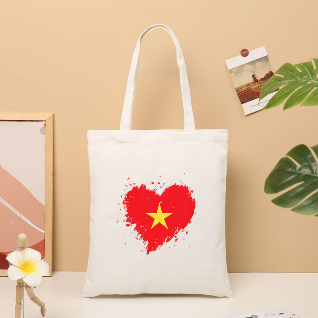 Túi tote vải canvas hình Quốc Khánh Việt Nam có khoá kéo, ngăn phụ - 𝐖𝐞 𝐓𝐞𝐞 TOTE05_thumbnail_7