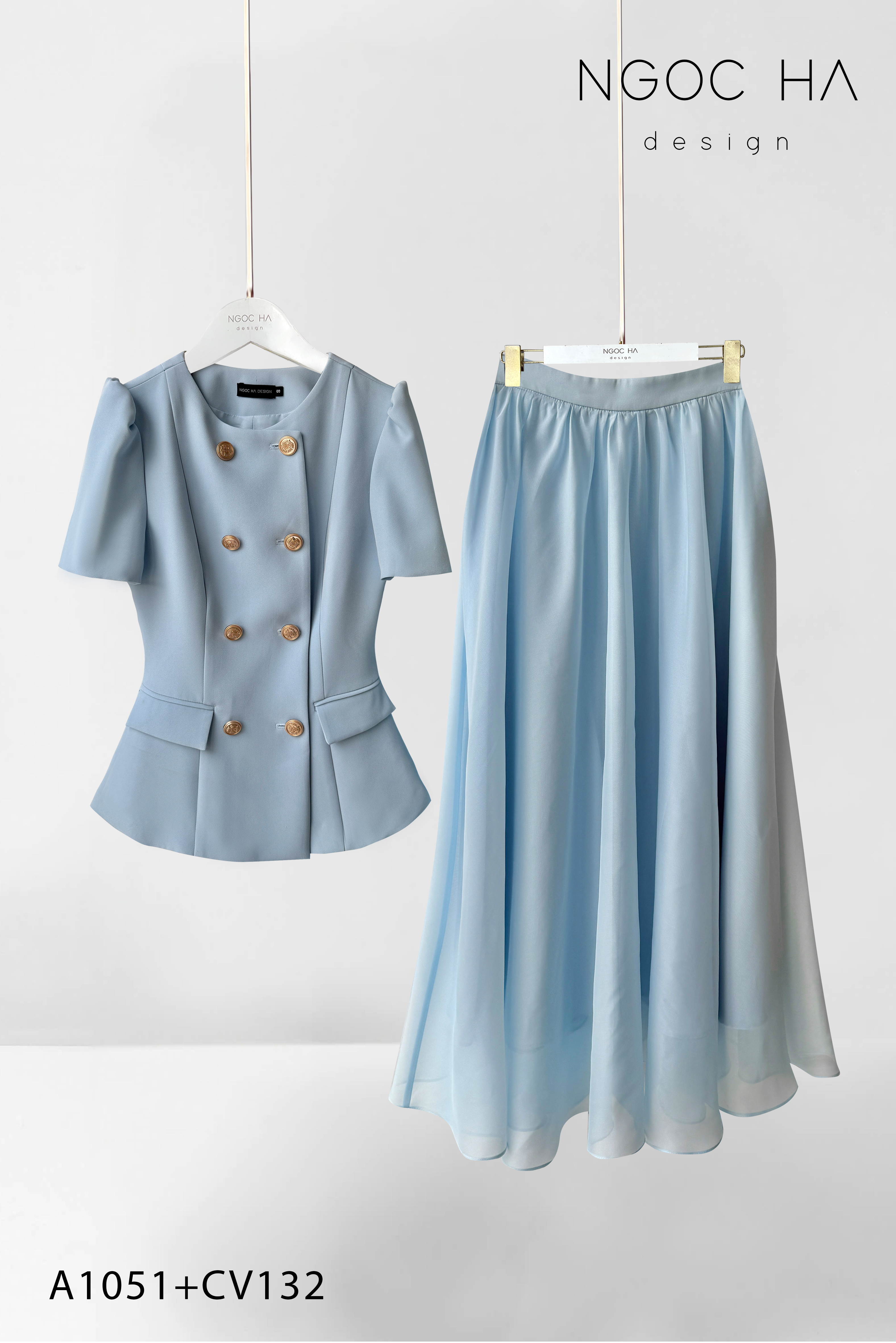 Jenni Set_ Áo Vest Cổ Tròn Đính Cúc, Chân Váy Tơ Màu Xanh A1051+CV132_thumbnail_6