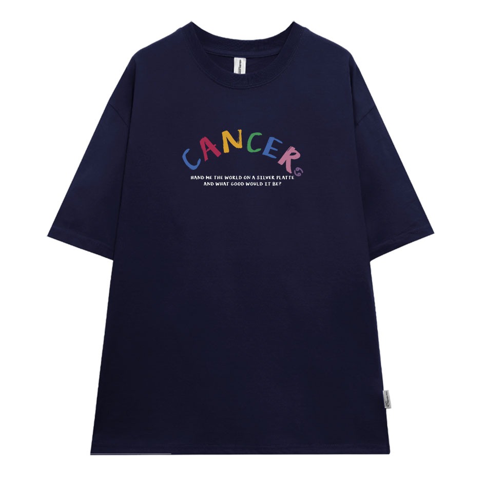 Áo thun nữ form rộng ATD375 cung hoàng đạo Cự Giải CANCER Miucho cotton cổ tròn in typography_thumbnail_6