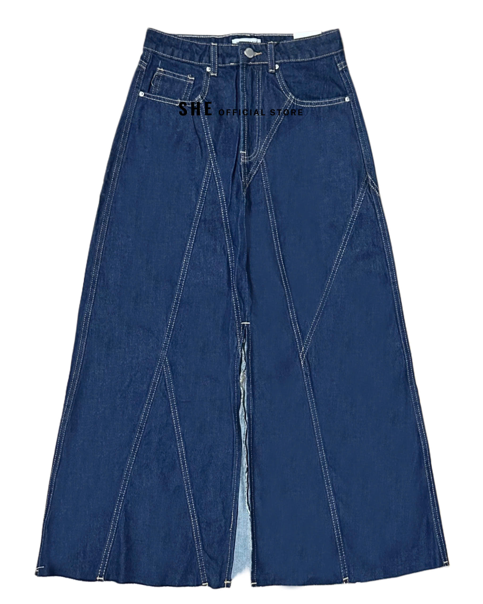 G607 CHÂN VÁY BB DENIM ĐẬM