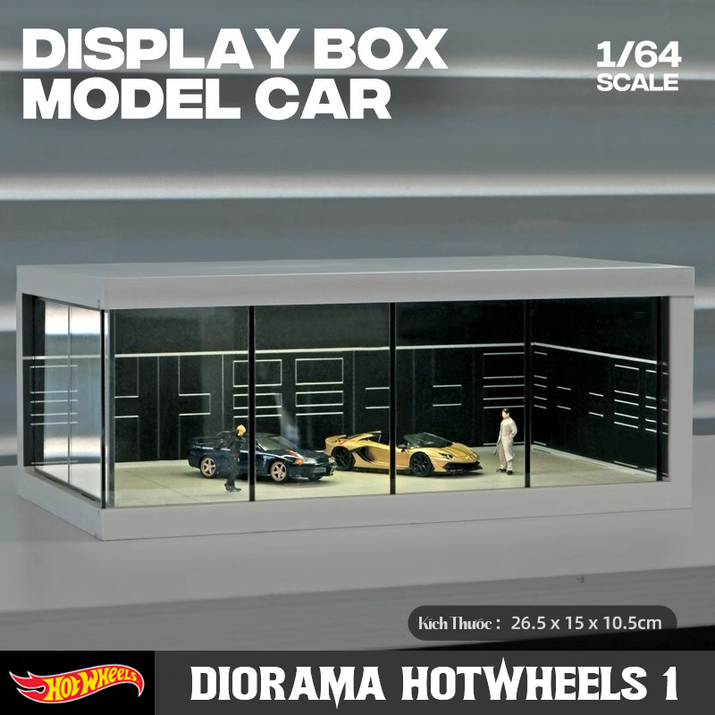 Garage Khung Thép 4 Tầng 1:64 Có Đèn – Diorama Lắp Ráp 3D Trưng Bày Xe Mô Hình Hot Wheels, Mini GT_thumbnail_4