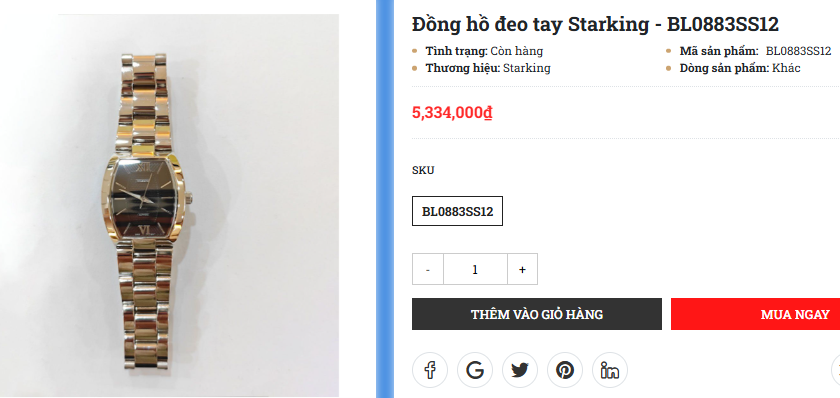Đồng hồ đeo tay Starking - BL0883SS12
