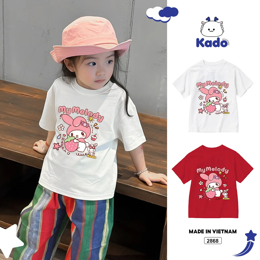 Áo thun cho bé Kado vải cotton thoáng mát tay ngắn cổ tròn hình in siêu cute 2868_thumbnail_11
