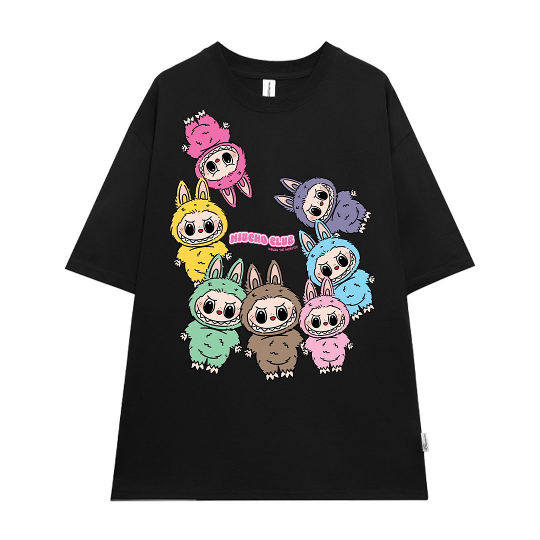 Áo phông labubu dễ thương form rộng ATD1451 Miucho vải cotton cổ tròn in mix_thumbnail_9