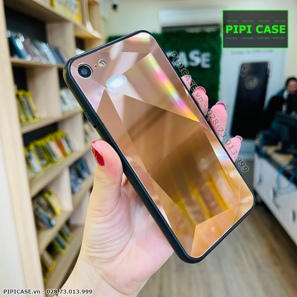 Ốp Lưng iPhone 7 / 8 - Kim Cương 6D - Nâu