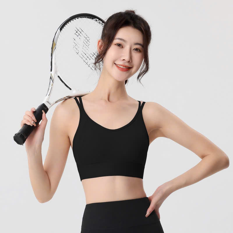 Áo Lót Thể Thao Tập Gym Yoga Nữ Yumiisport Áo Bra Hai Dây Cài Khoá Phối Màu Nâng Ngực Không Gọng Vải Co Giãn Sẵn Mút