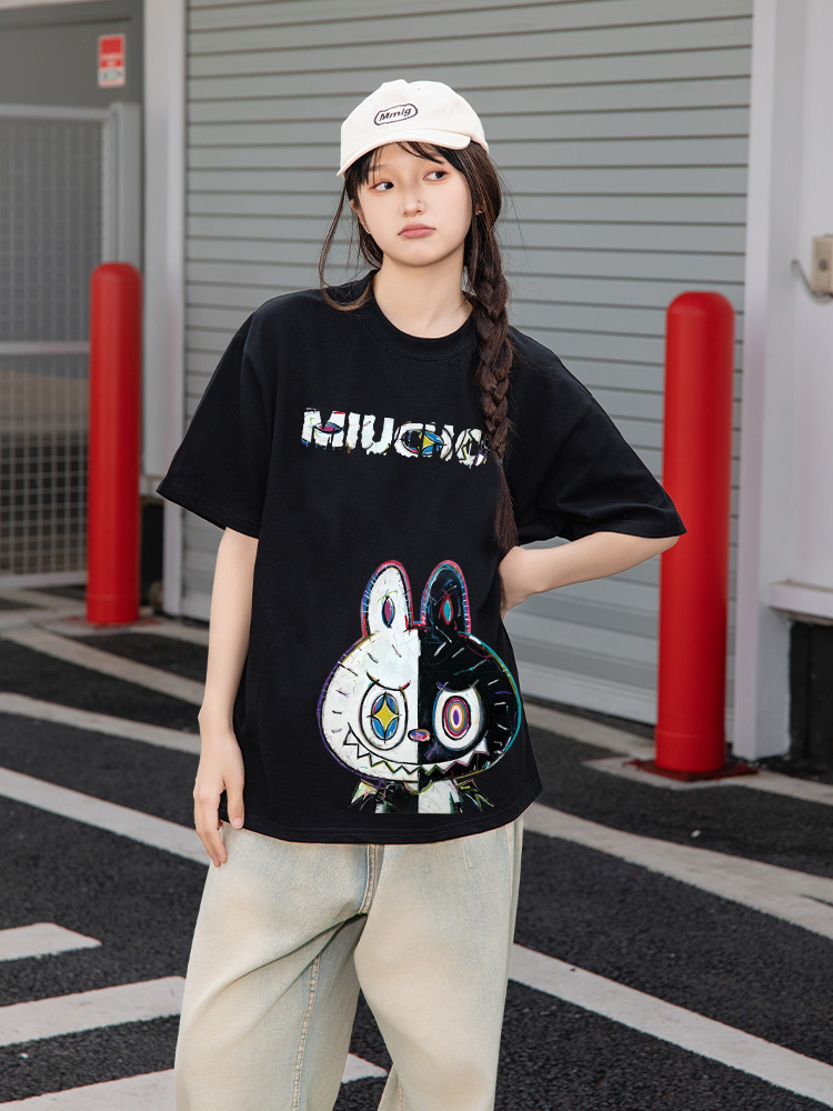 Áo phông labubu form rộng unisex ATD1442 Miucho tay ngắn cổ tròn in mix_thumbnail_5