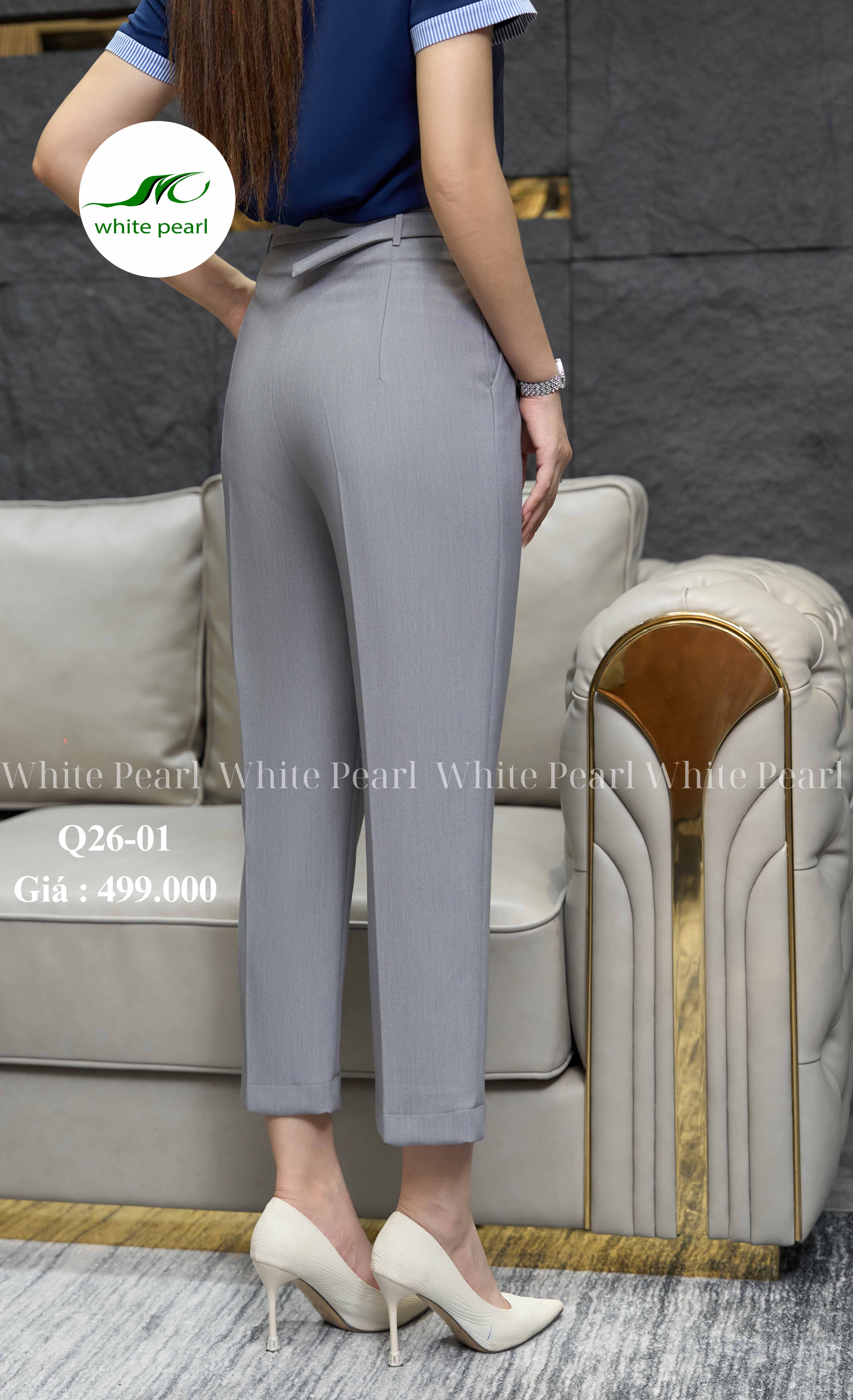 Quần baggy suông thụng cạp liền thời trang công sở nữ White Pearl_thumbnail_3
