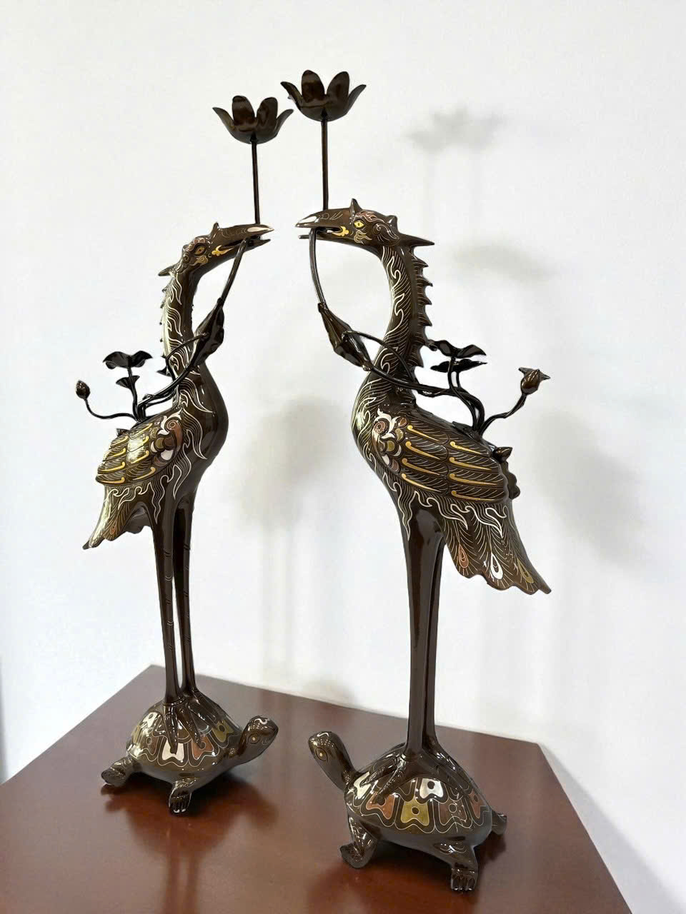 Bộ ngũ sự cao 60cm khảm ngũ sắc khảm kỹ _thumbnail_7