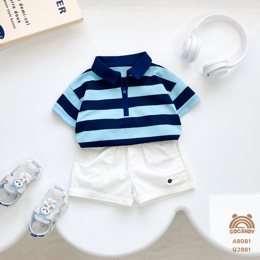 Áo cộc polo kẻ XANH THAN phối xanh dương nhạt_thumbnail_1