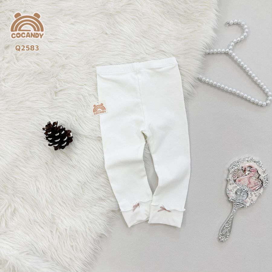 Quần dài legging TRẮNG gập gấu