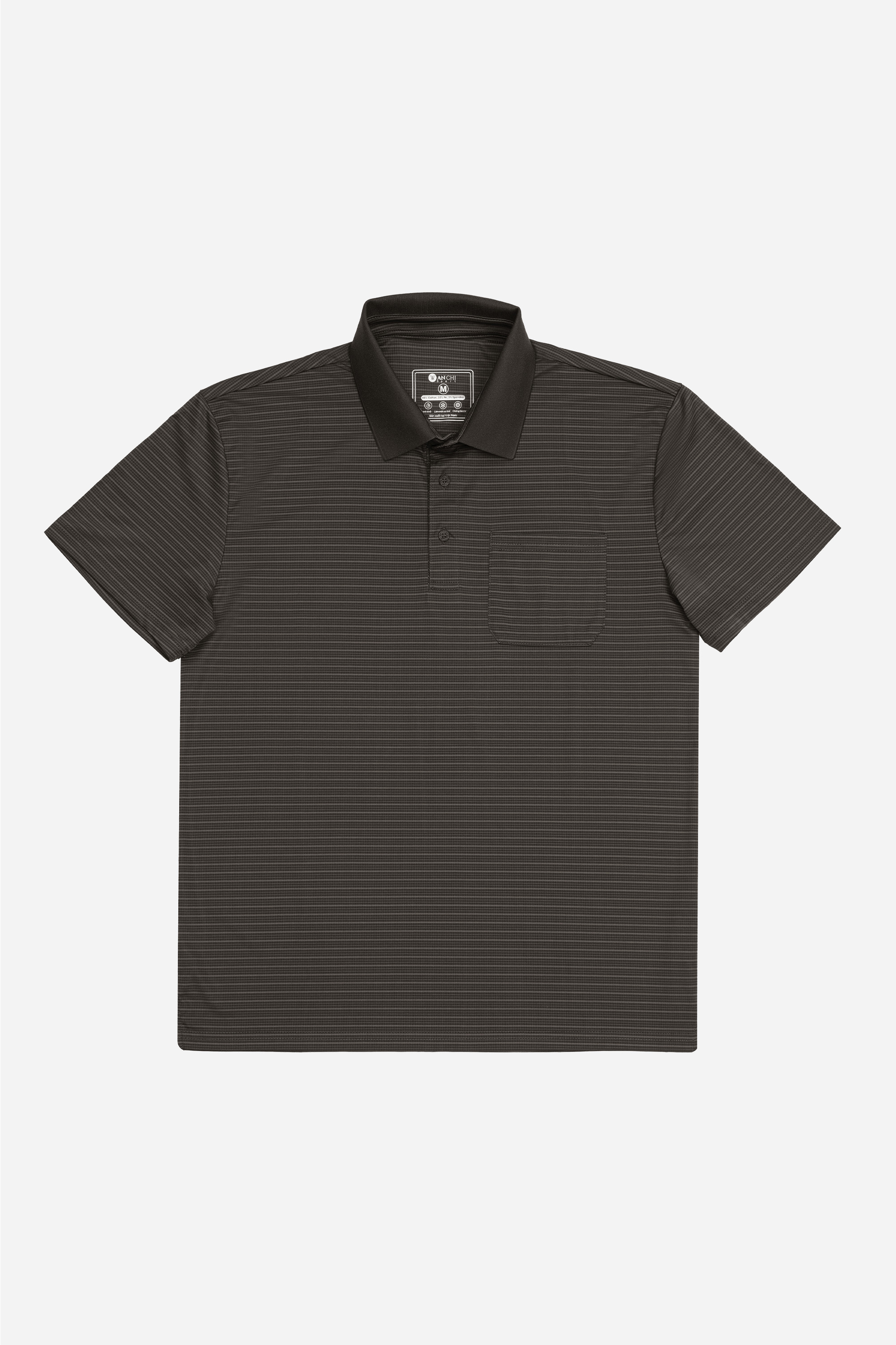 Áo Polo Túi Ngực Nam Trung Niên ANCHI Chất Liệu Cotton Cao Cấp Có Xẻ Tà Màu Nâu