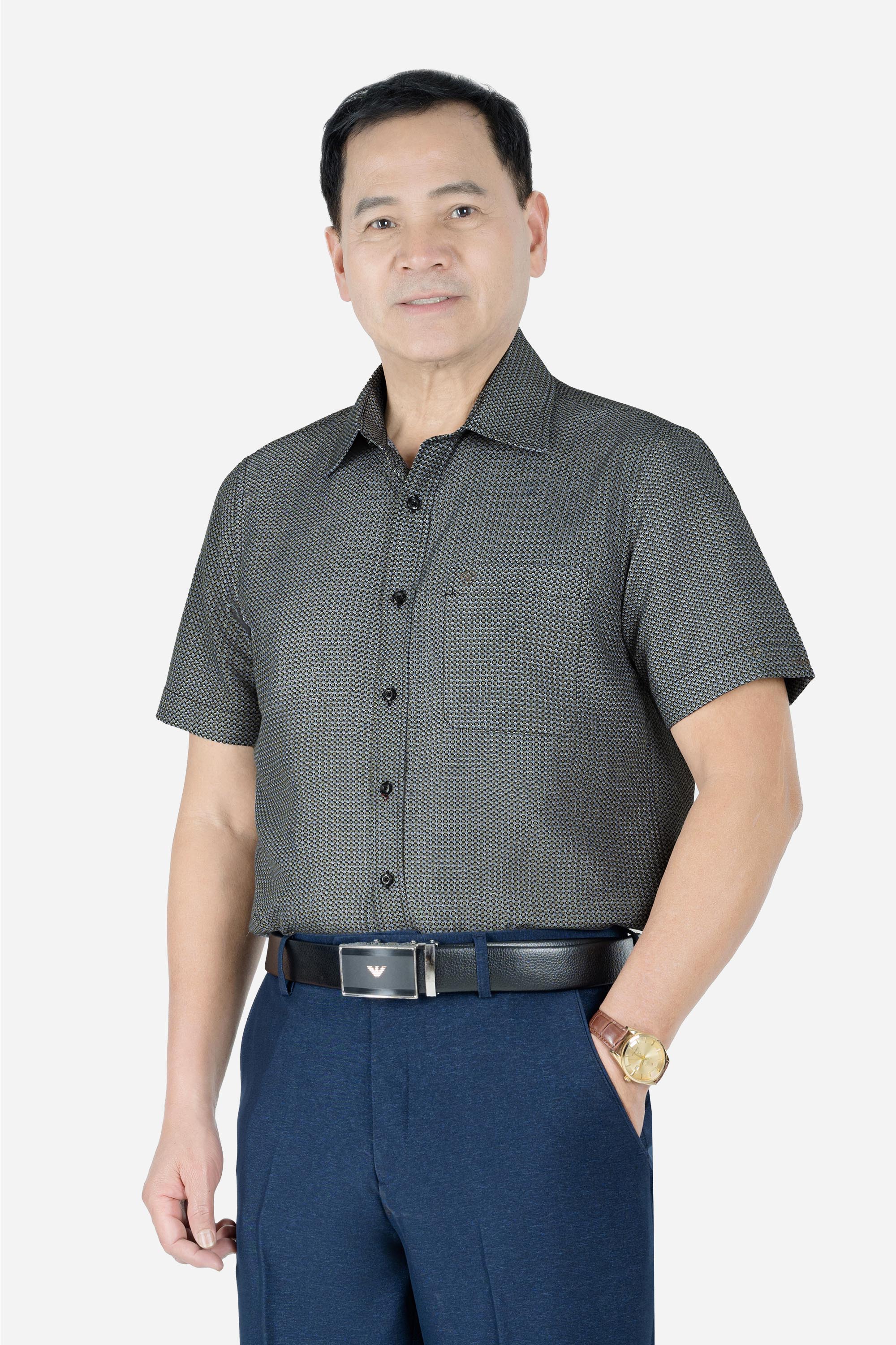 Sơ Mi Họa Tiết Nam Trung Niên ANCHI Chất Liệu Cotton Phom Suông Vạt Ngang Màu Cổ Vịt_thumbnail_33