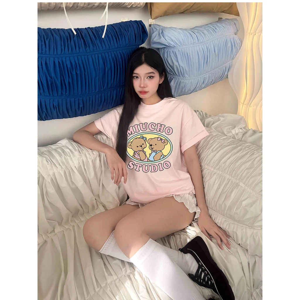 Áo thun boxy nữ Miucho Gấu Teddy 3121_thumbnail_2