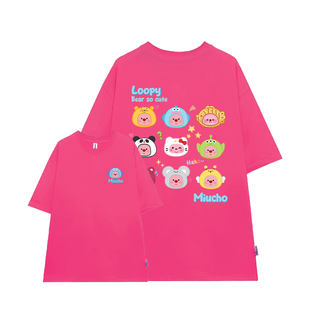 Áo thun Loopy Hải Ly form rộng ATD652 Miucho cotton cổ tròn in artwork_thumbnail_13