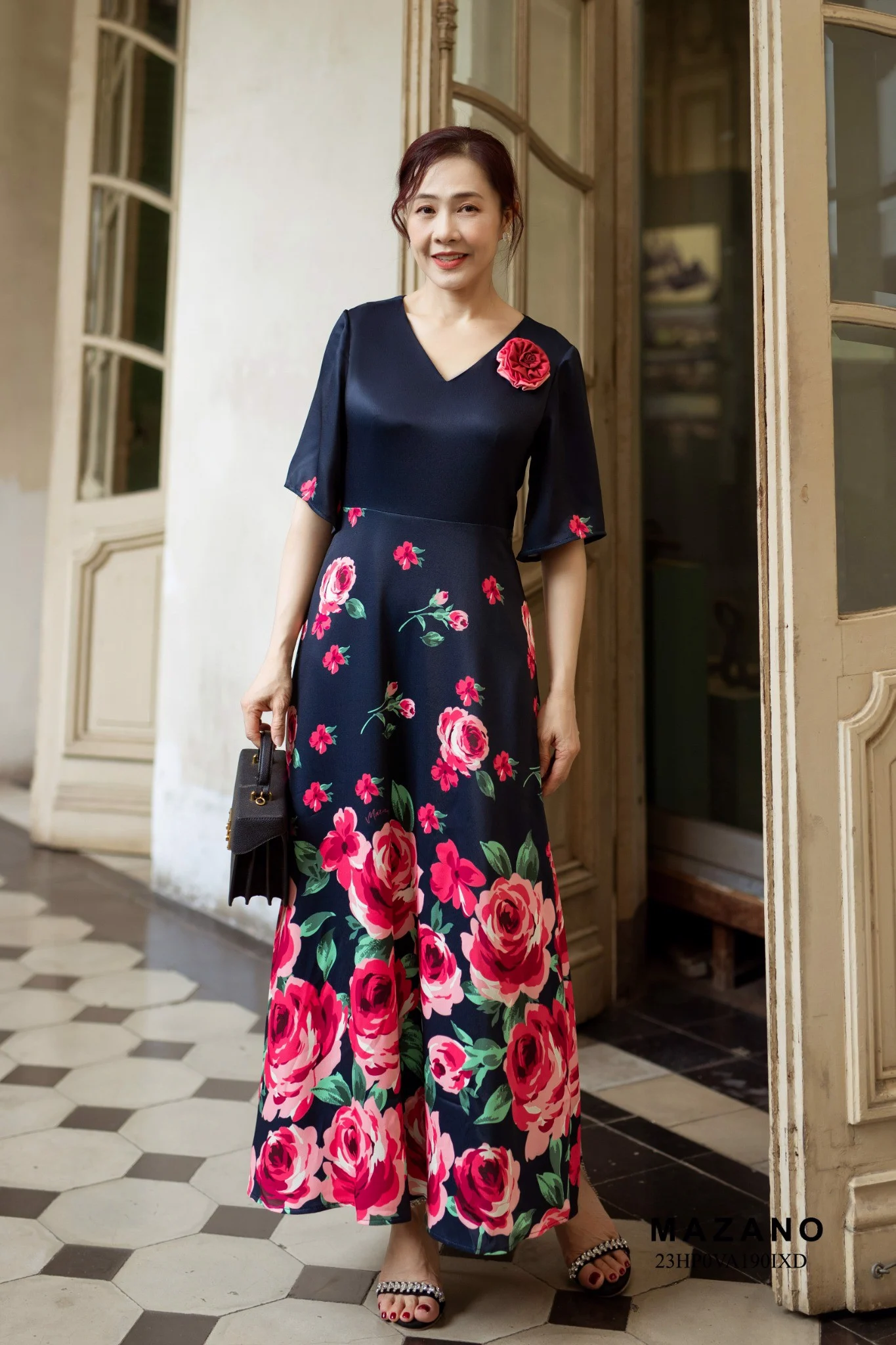 Đầm ôm chân rủ tiệc họa tiết hoa_thumbnail_0