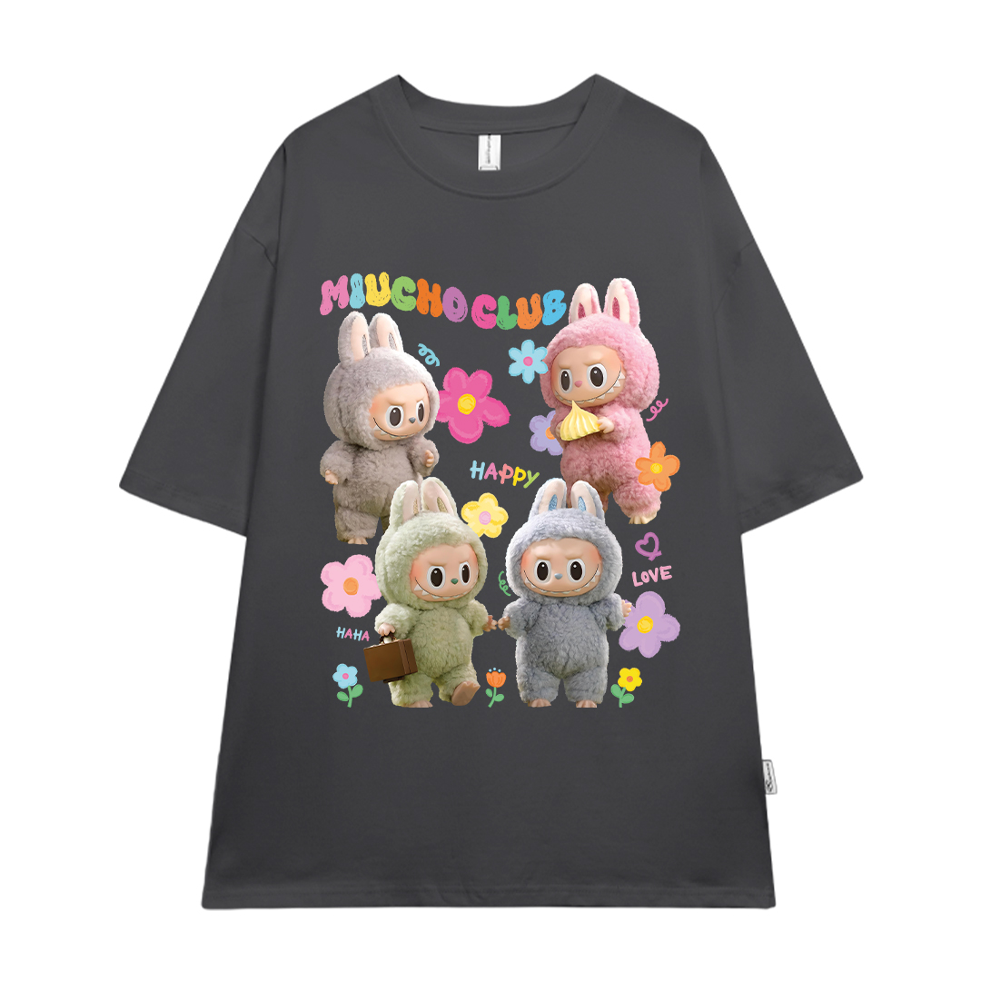 Áo thun labubu dễ thương form rộng nhiều màu ATD1452 Miucho vải cotton cổ tròn in mix_thumbnail_18