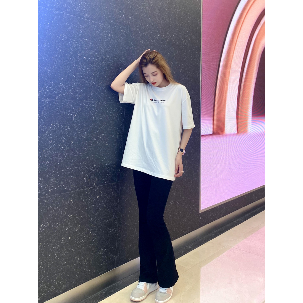 Áo phông nữ form rộng tay lỡ unisex chất vải cotton AT084 Miucho in logo_thumbnail_6