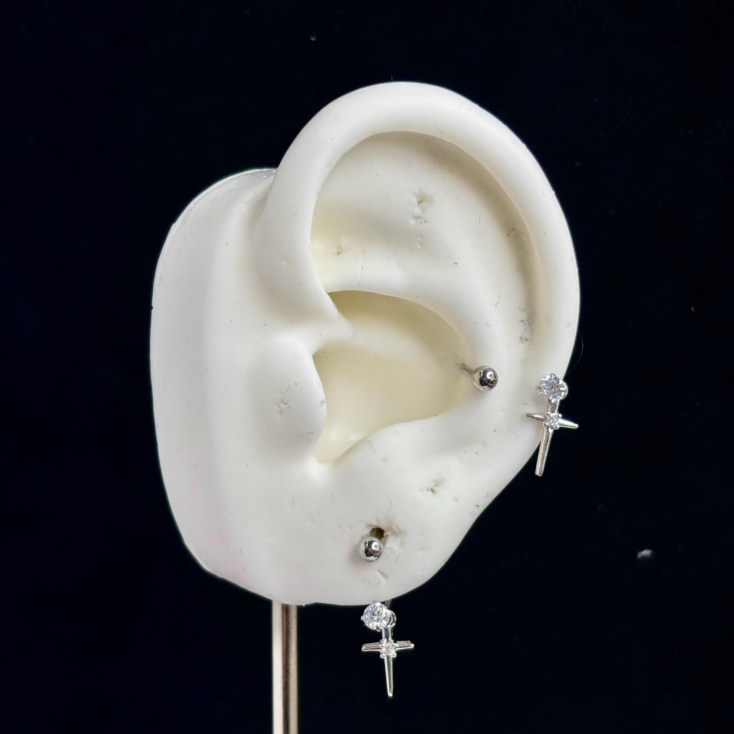 Septum đá trắng rơi thánh giá size 10