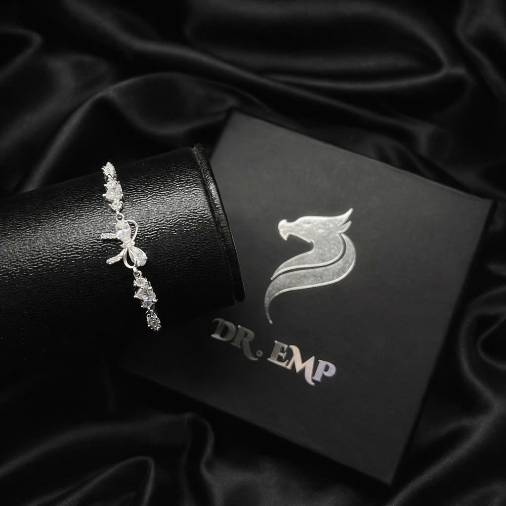 Vòng tay bạc xi bạch kim nơ trắng_thumbnail_3